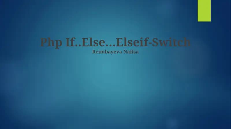 Php If..Else…Elseif-Switch
