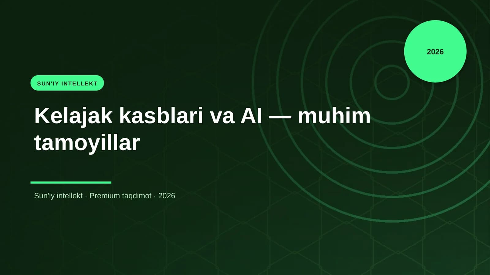 Kelajak kasblari va AI — muhim tamoyillar