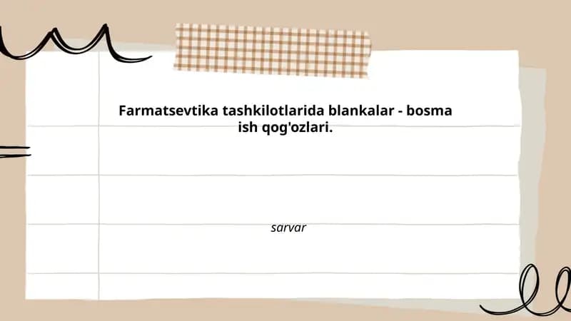 Retsept blankalari va ularning turlari