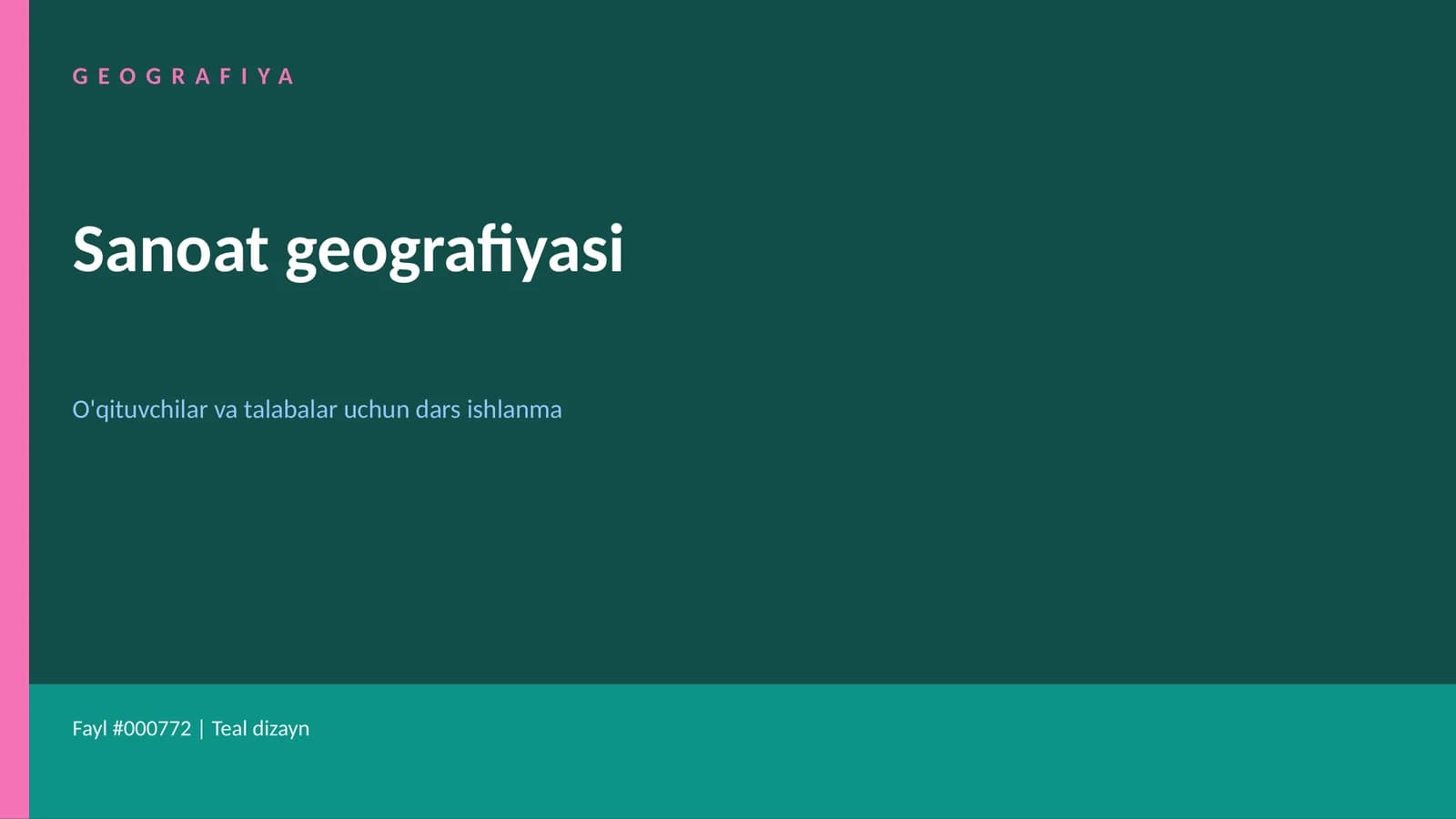 Transport Geografiyasi Dars ishlanmasi