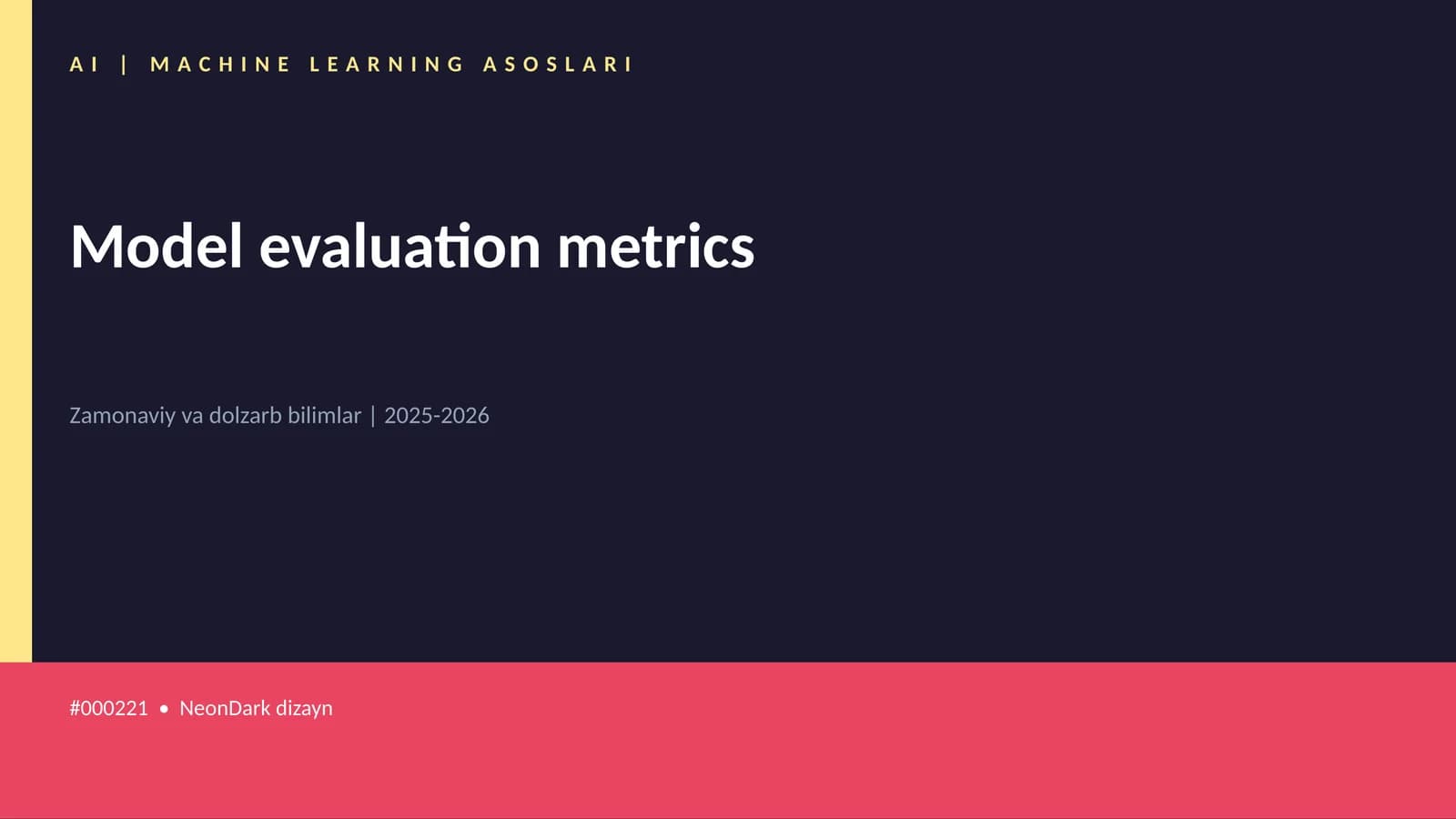 Model evaluation metrics