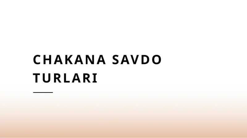 Chakana savdo turlari