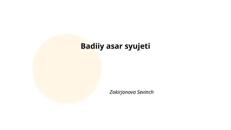 Badiiy asar syujeti