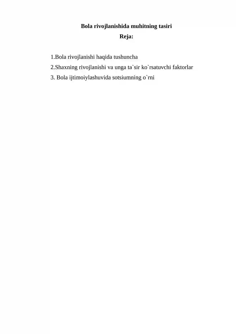 Bola rivojlanishi