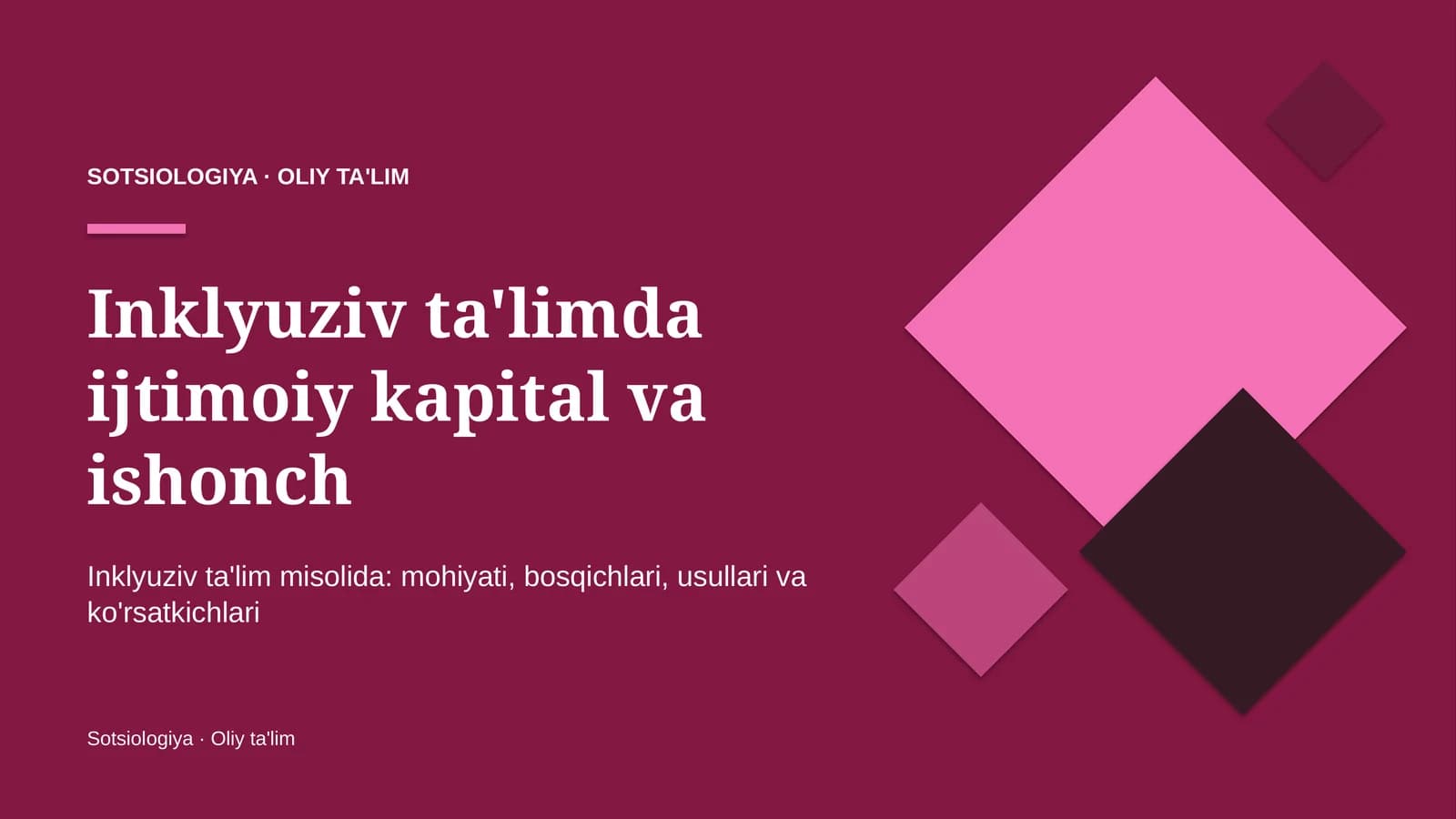 Inklyuziv ta'limda ijtimoiy kapital va ishonch