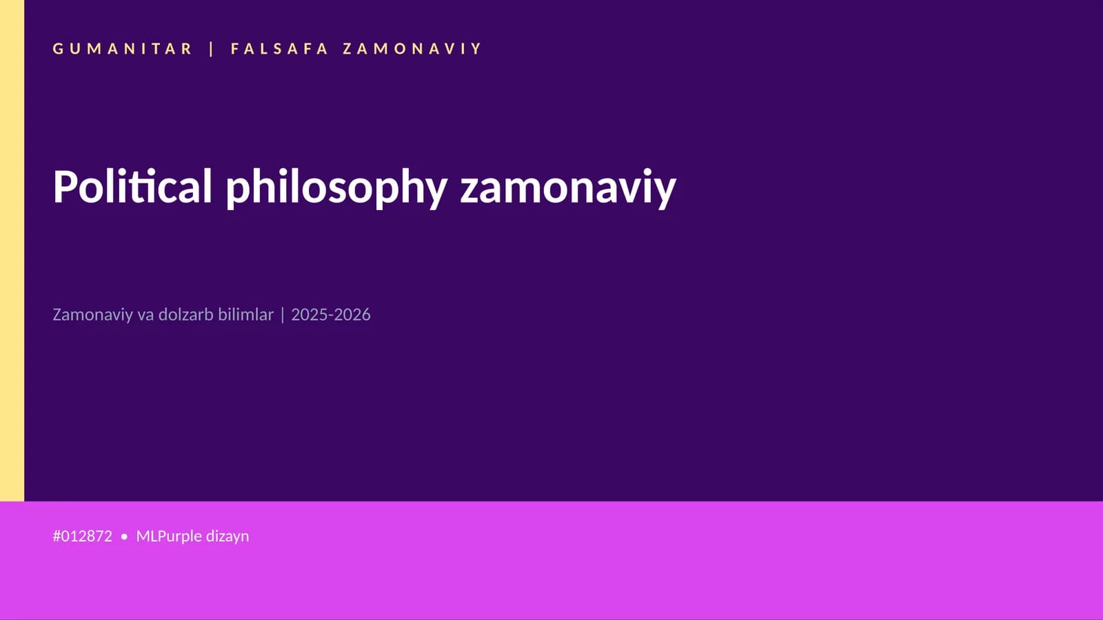 Political philosophy zamonaviy