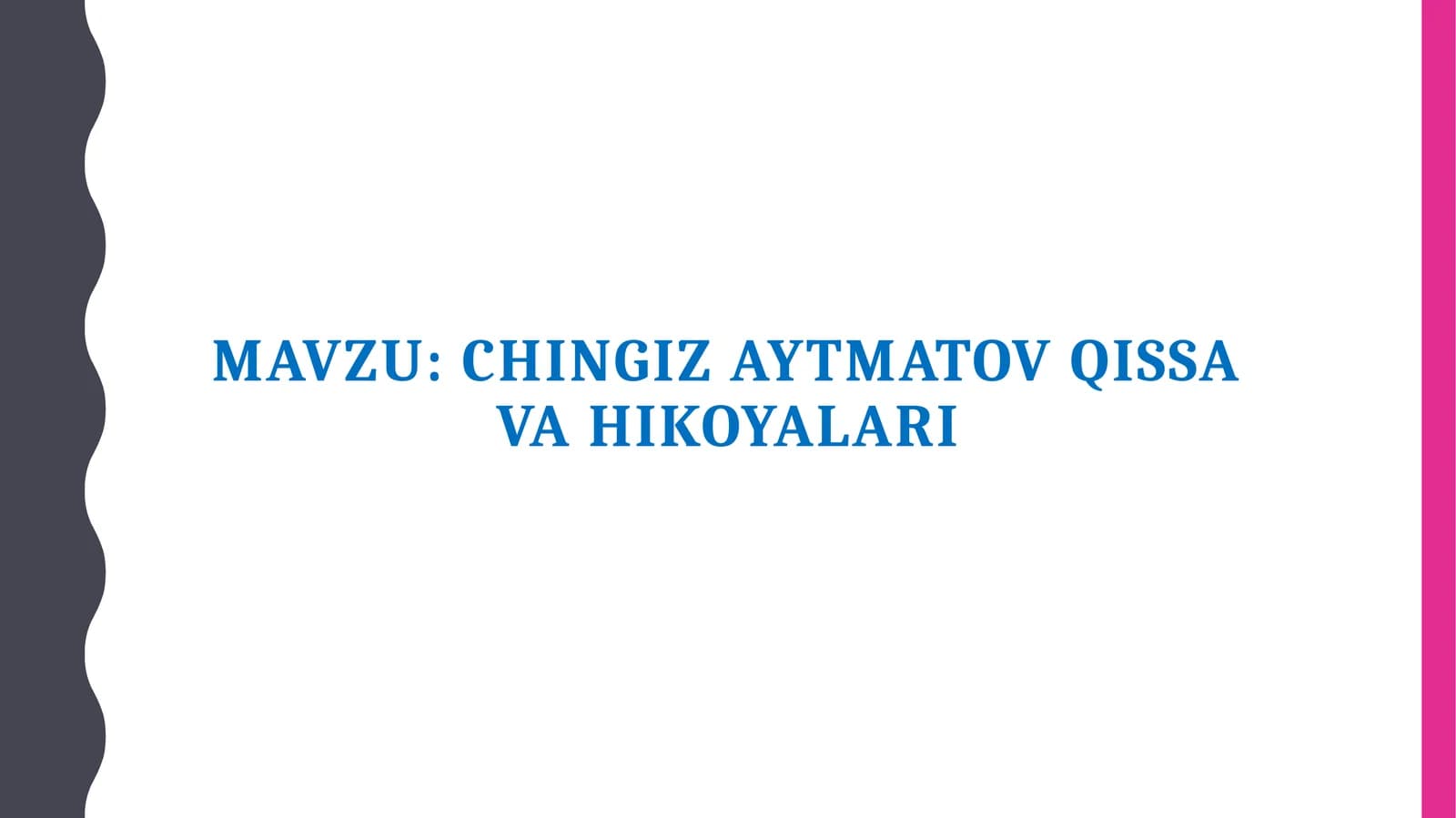 Chingiz Aytmatov qissa va hikoyalari