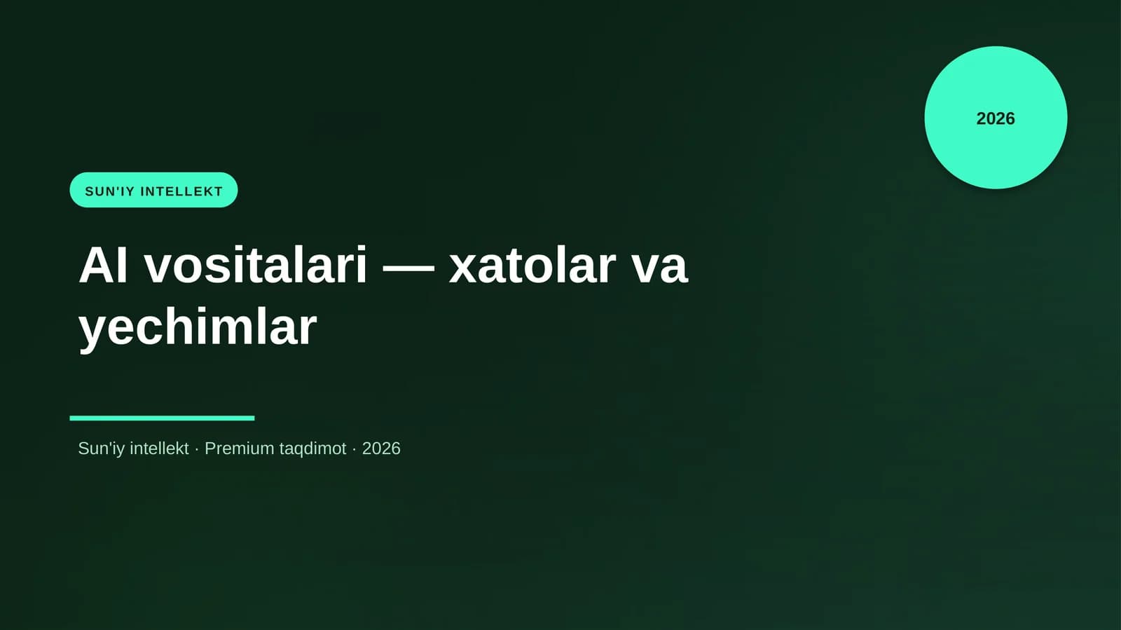 AI vositalari — xatolar va yechimlar