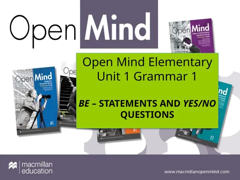 Open Mind Elementary Unit 1 Grammar 1
