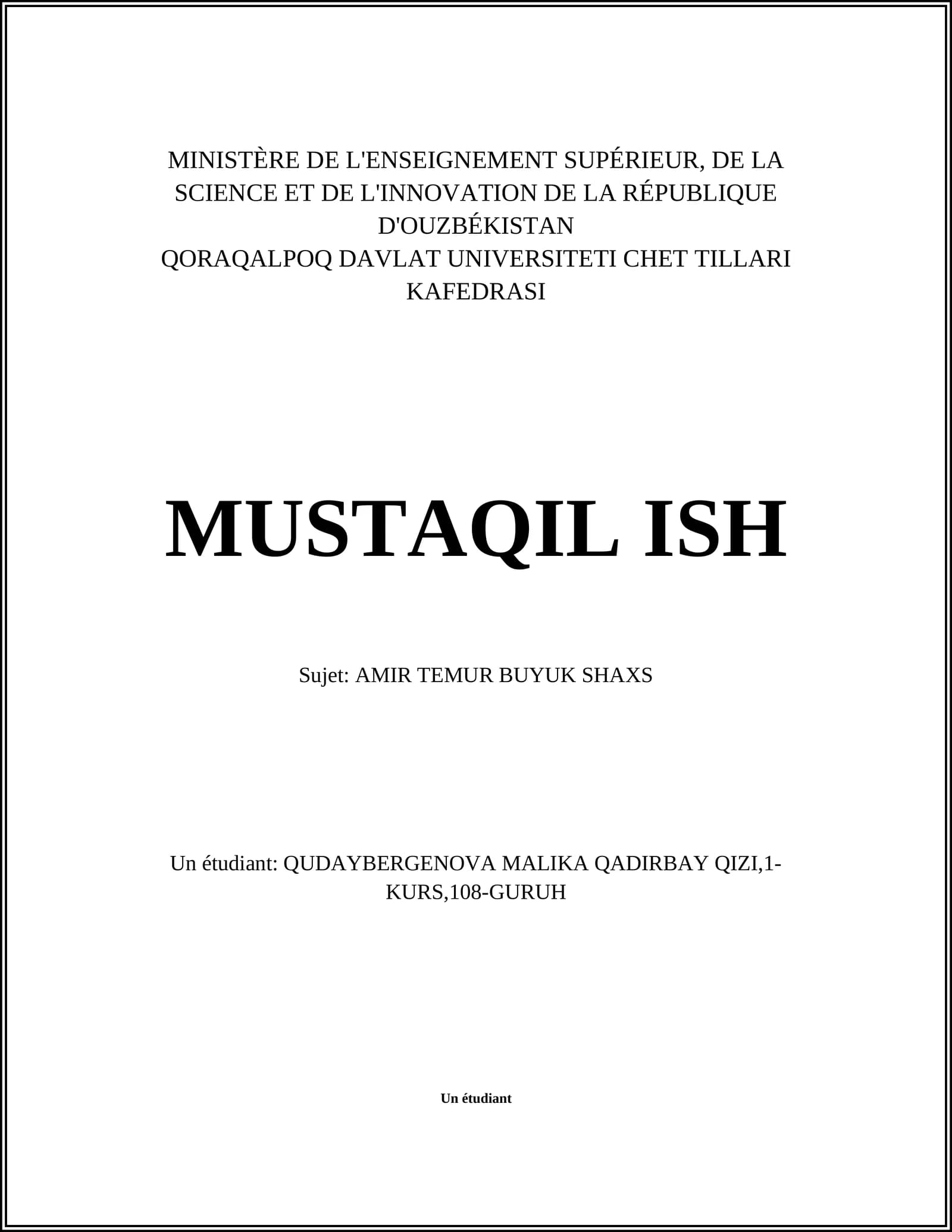 AMIR TEMUR BUYUK SHAXS