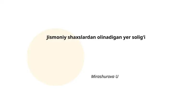 Jismoniy shaxslardan olinadigan yer soligʻi