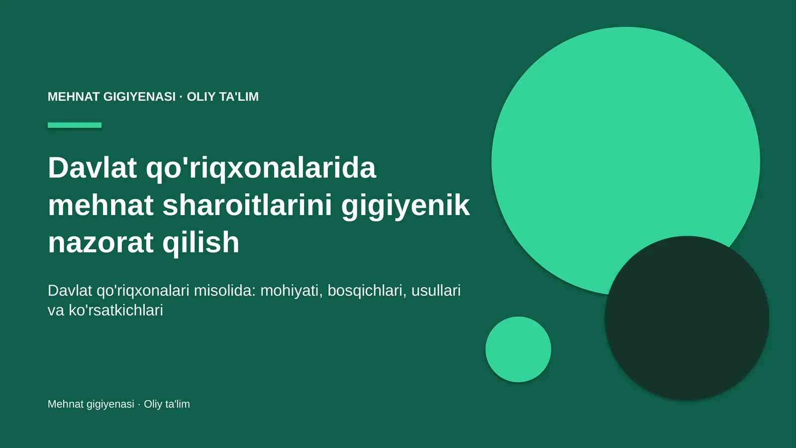 Mehmat gigiyenasi · Oliy ta'lim