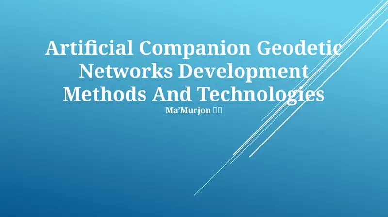 Sun'iy qo'shni geodezik tarmoqlar