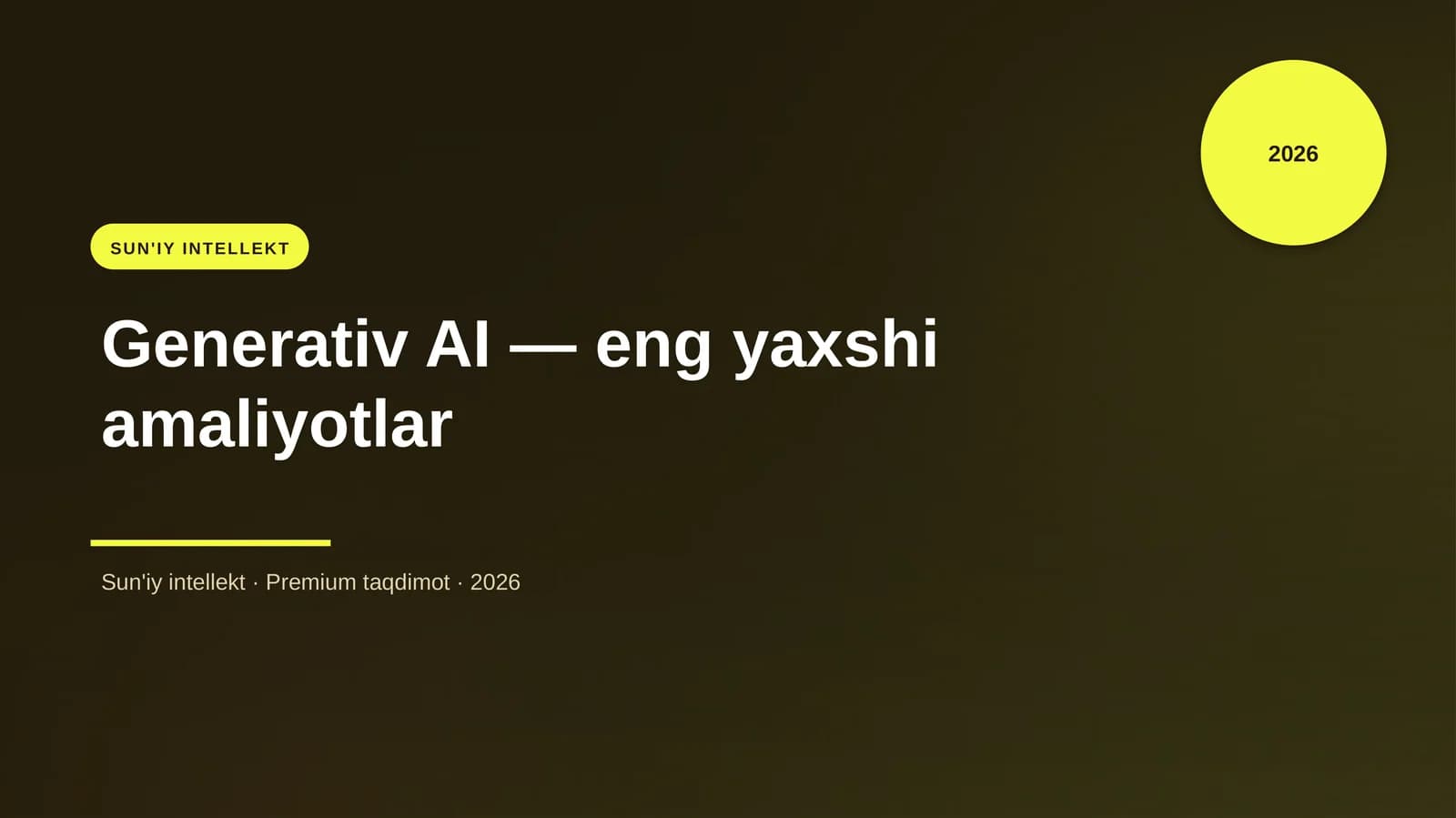 Generativ AI — eng yaxshi amaliyotlar