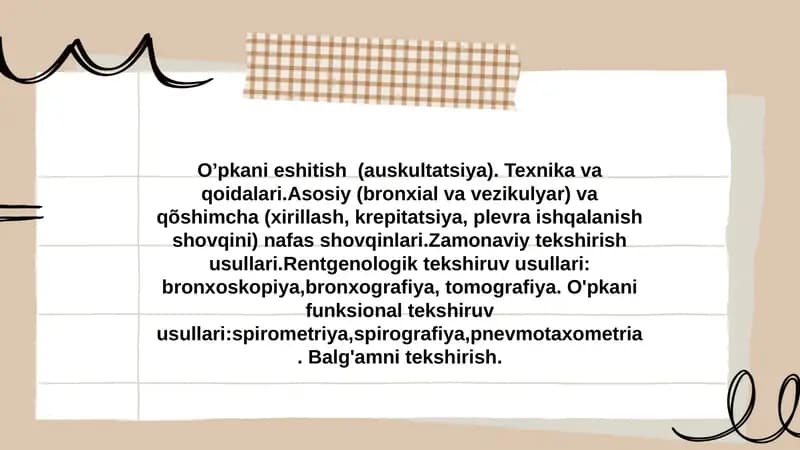 O’pkani eshitish (auskultatsiya). Texnika va qoidalari