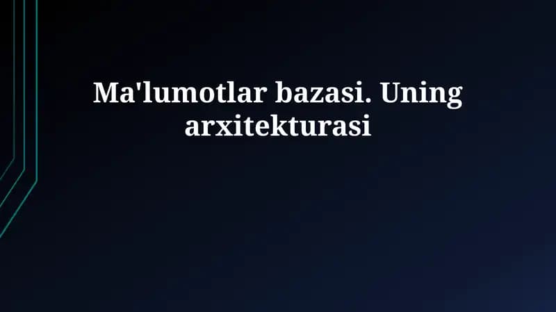 Ma'lumotlar bazasi
