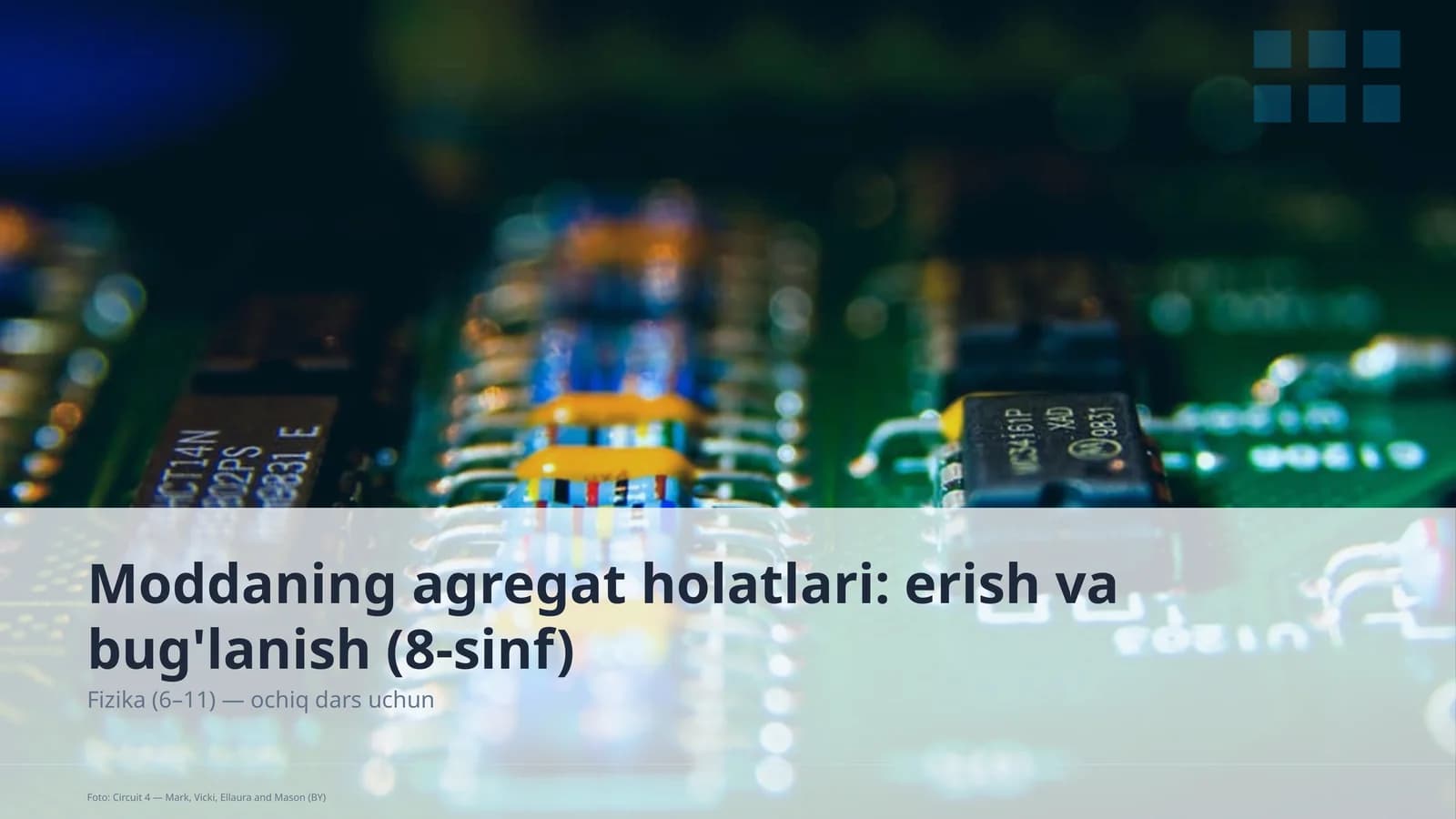 Moddaning agregat holatlari: erish va bug'lanish (8-sinf)