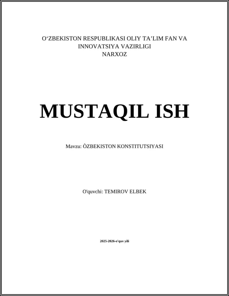 ÒZBEKISTON KONSTITUTSIYASI