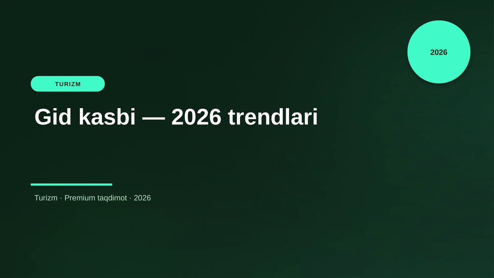 Gid kasbi — 2026 trendlari