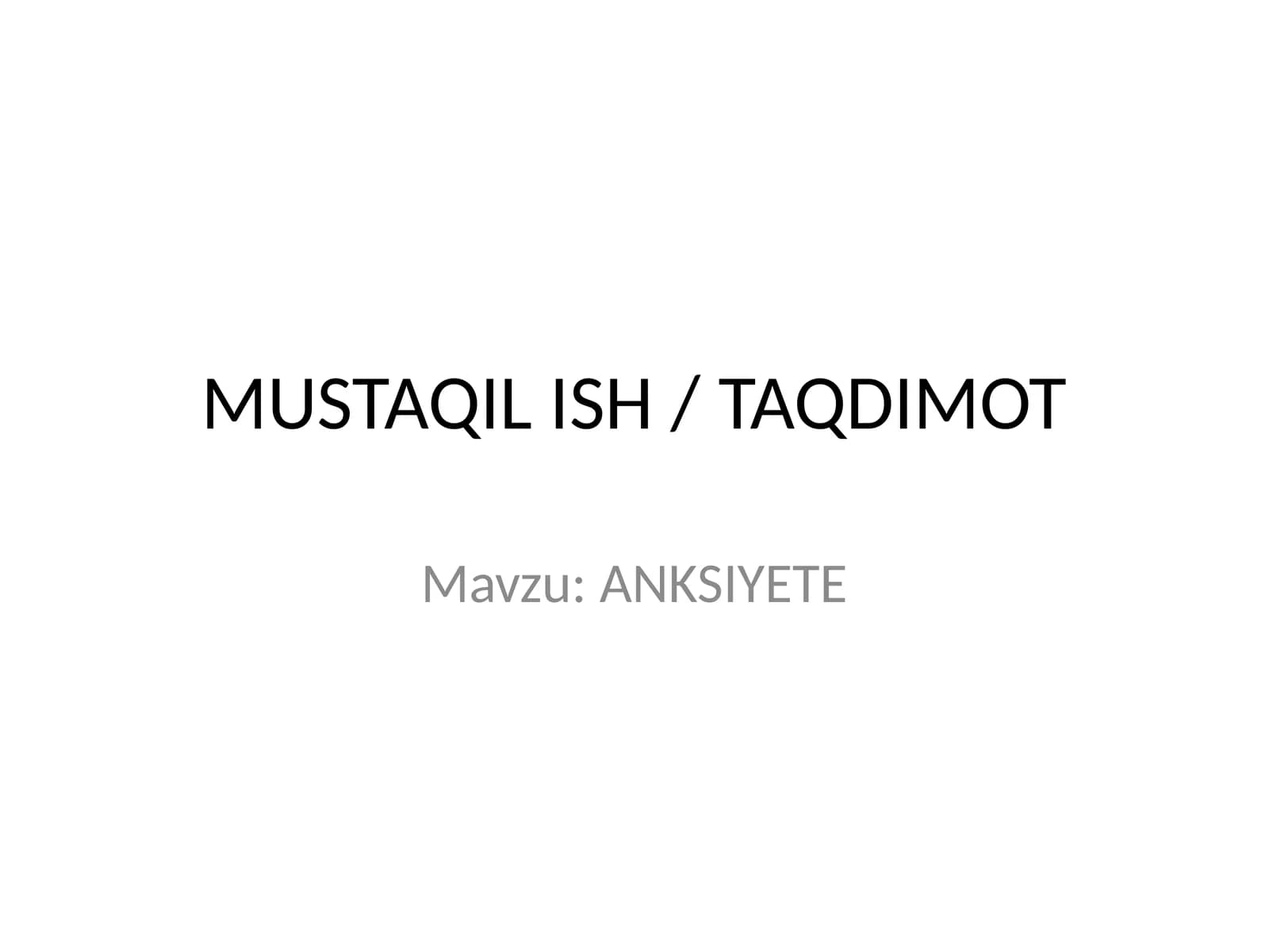ANKSIYETE