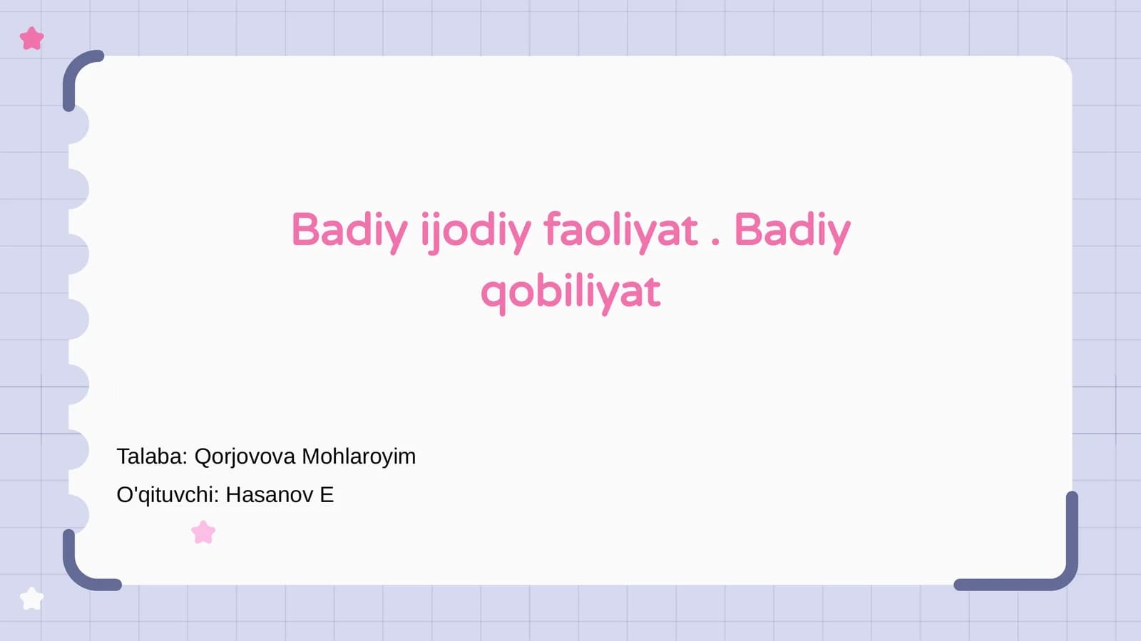 Badiy Ijodiy Faoliyat