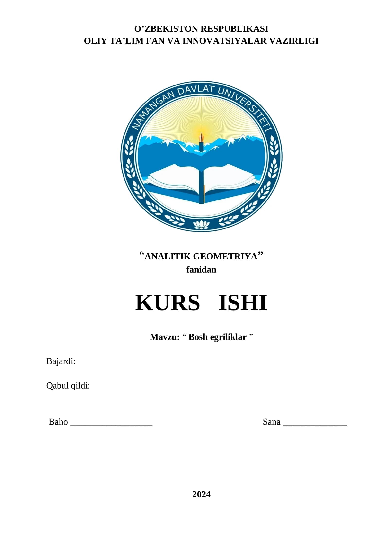 Bosh egriliklar