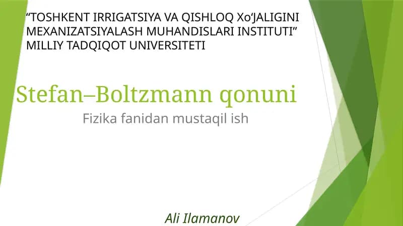Stefan–Boltzmann qonuni