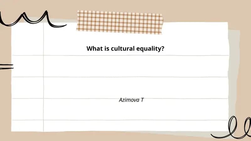 Cultural equality