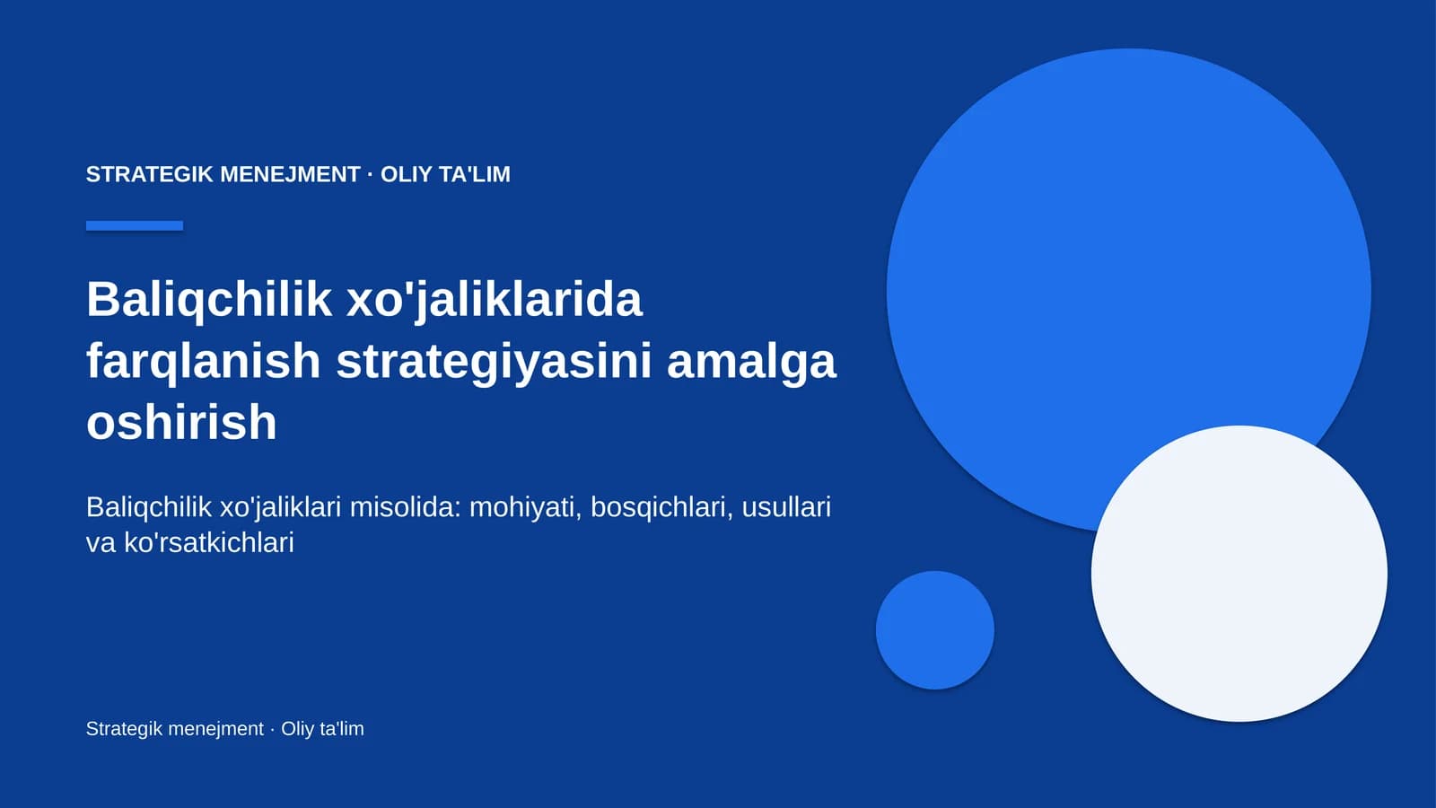 Strategik menejment · Oliy ta'lim