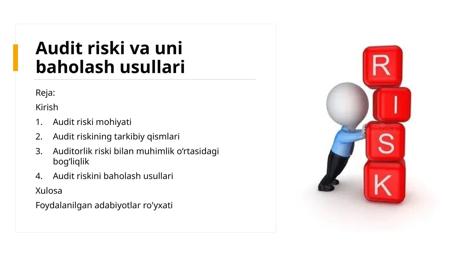 Audit riskini baholash usullari