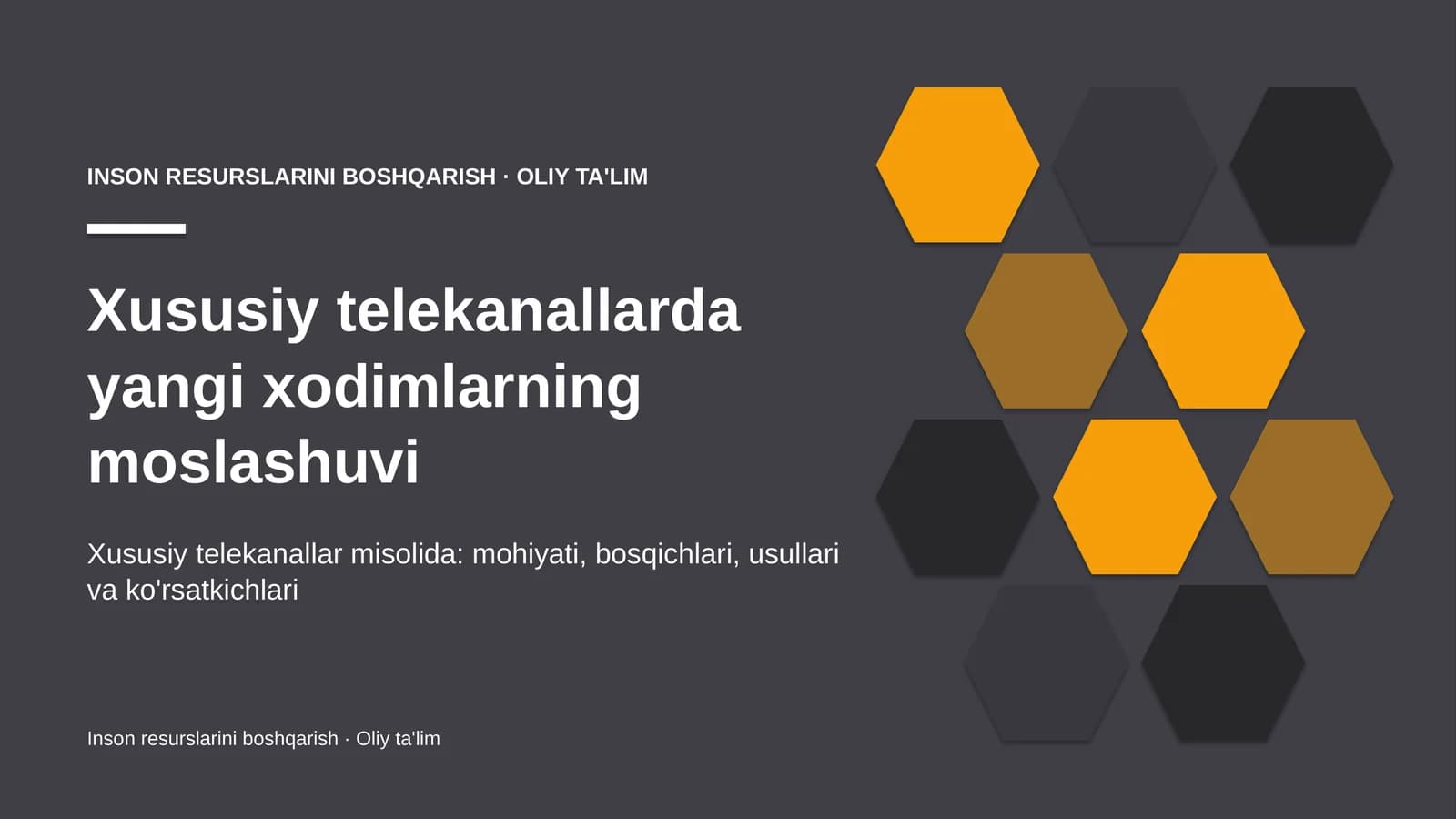 Xususiy telekanallarda yangi xodimlarning moslashuvi