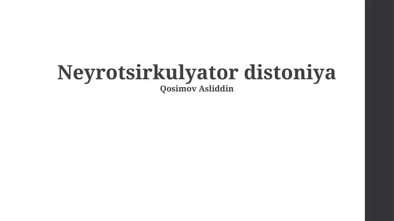 Neyrotsirkulyator distoniya