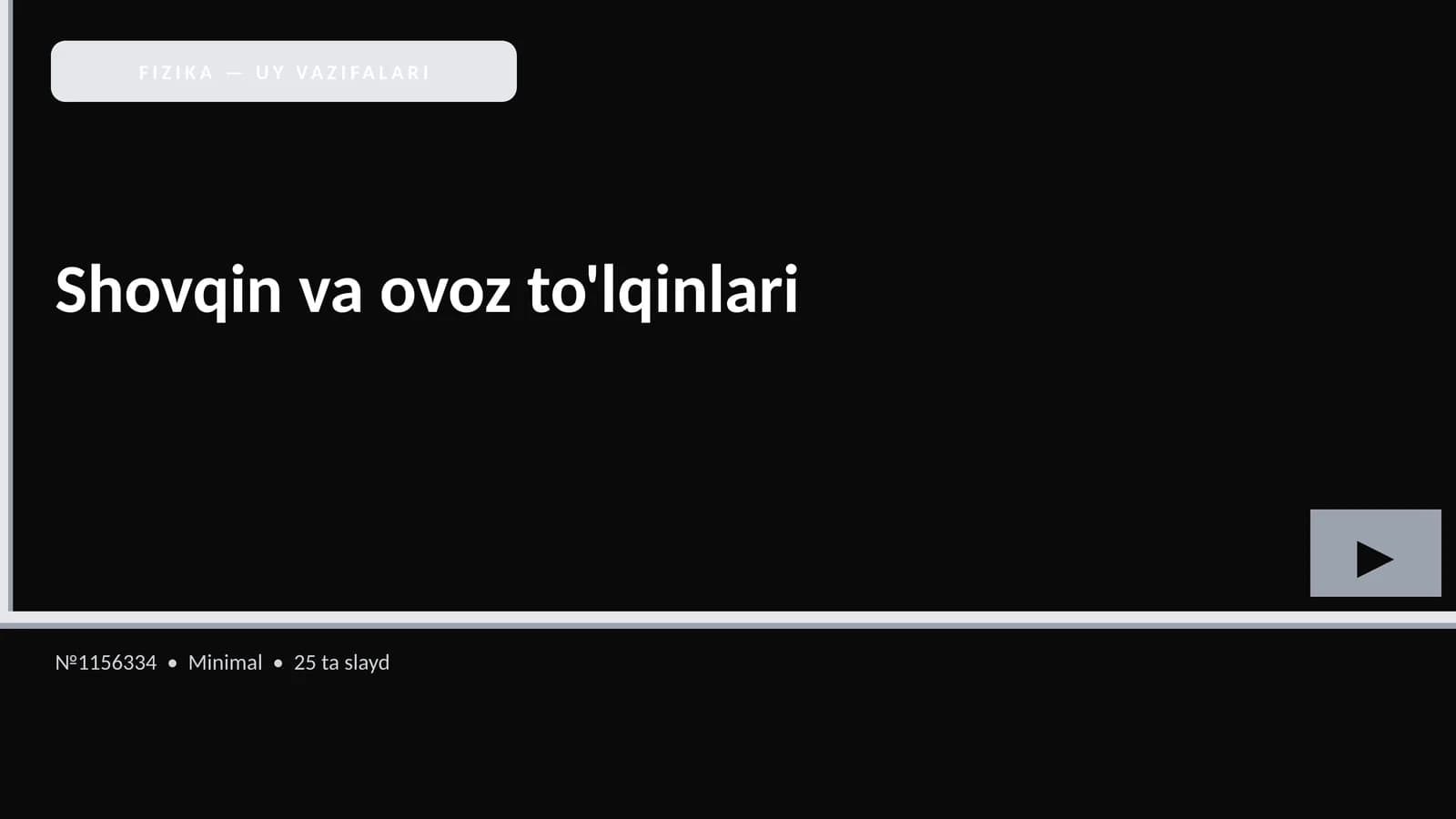 FIZIKA — UY VAZIFALARI