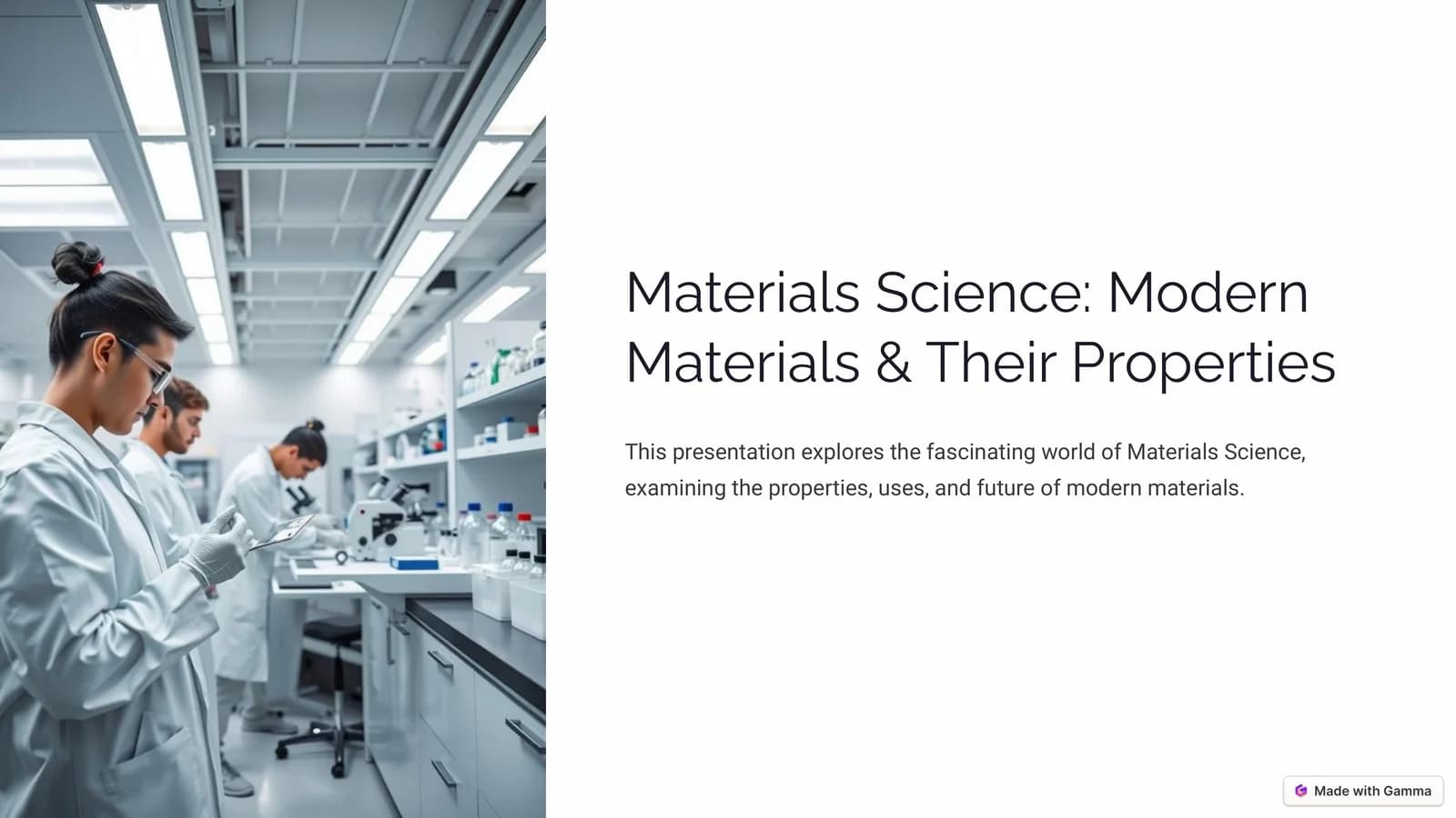 Materials Science Modern Materials & Their Properties