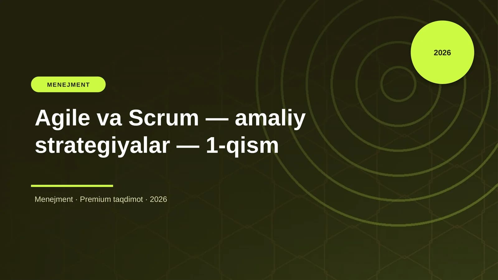 Agile va Scrum — amaliy strategiyalar — 1-qism