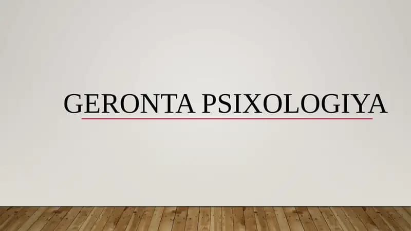 Geronta psixologiya