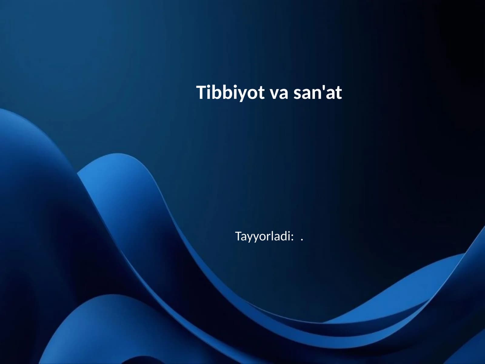 Tibbiyot va san'at