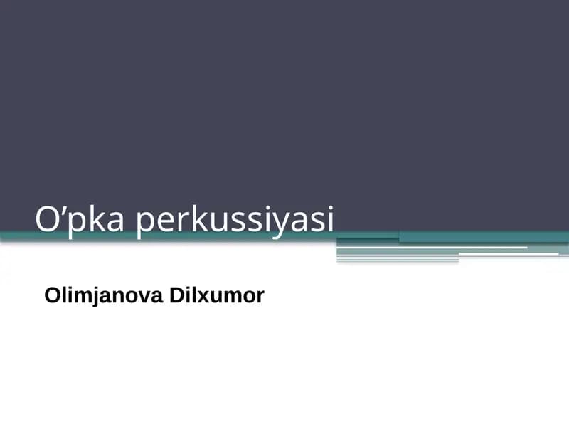 O’pka perkussiyasi