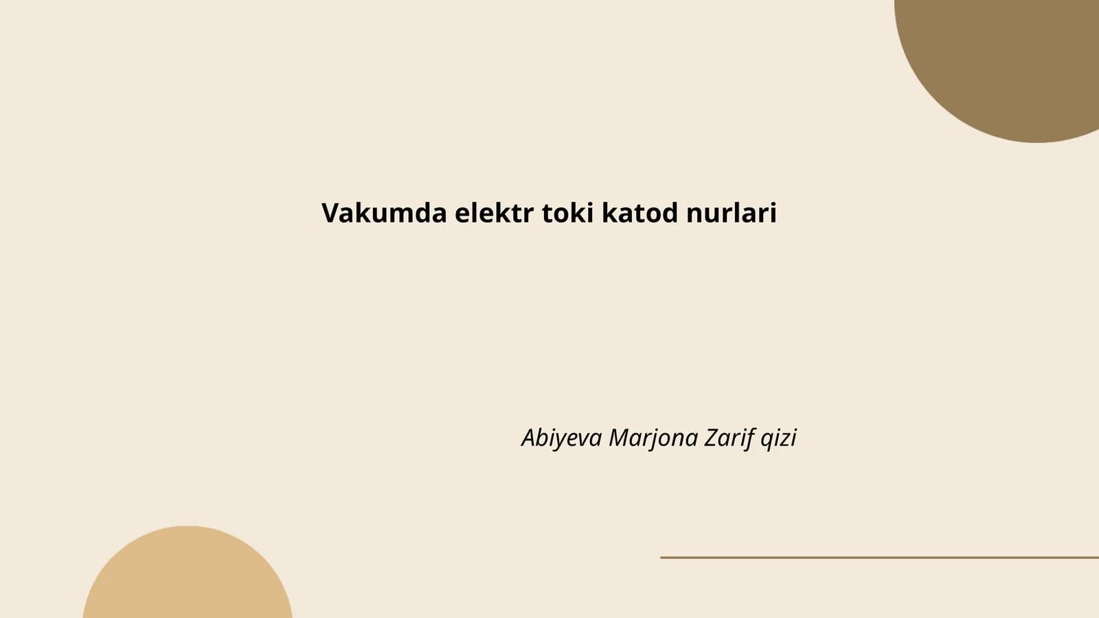 Vakumda elektr toki katod nurlari