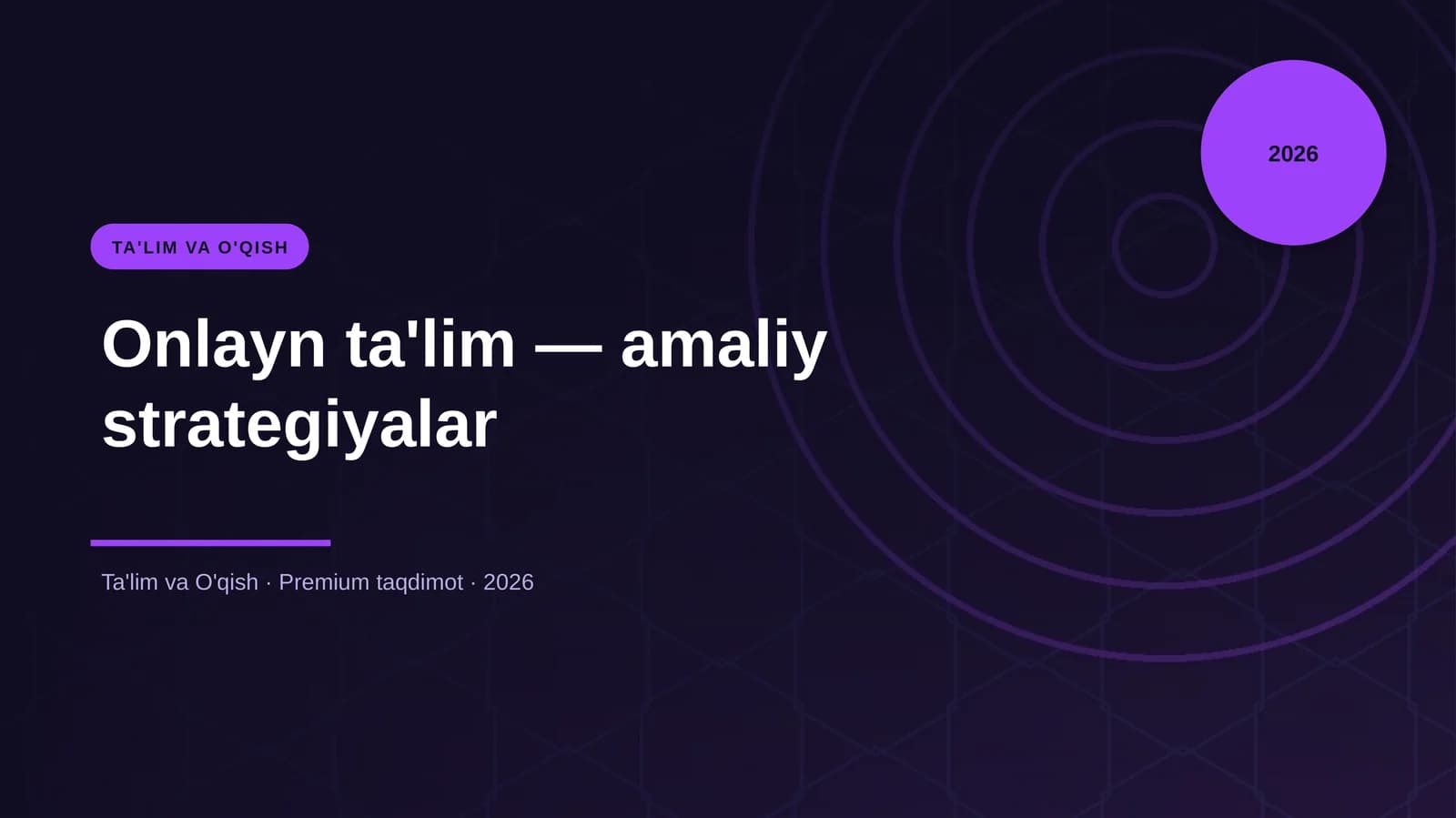 Onlayn ta'lim — amaliy strategiyalar