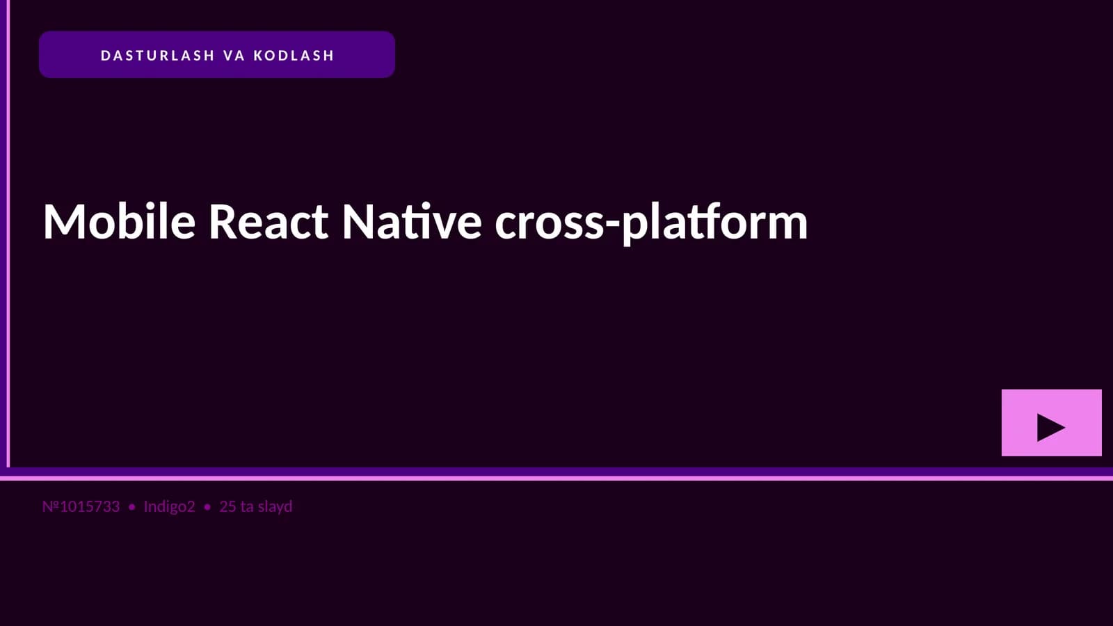 Mobile React Native cross-platform
