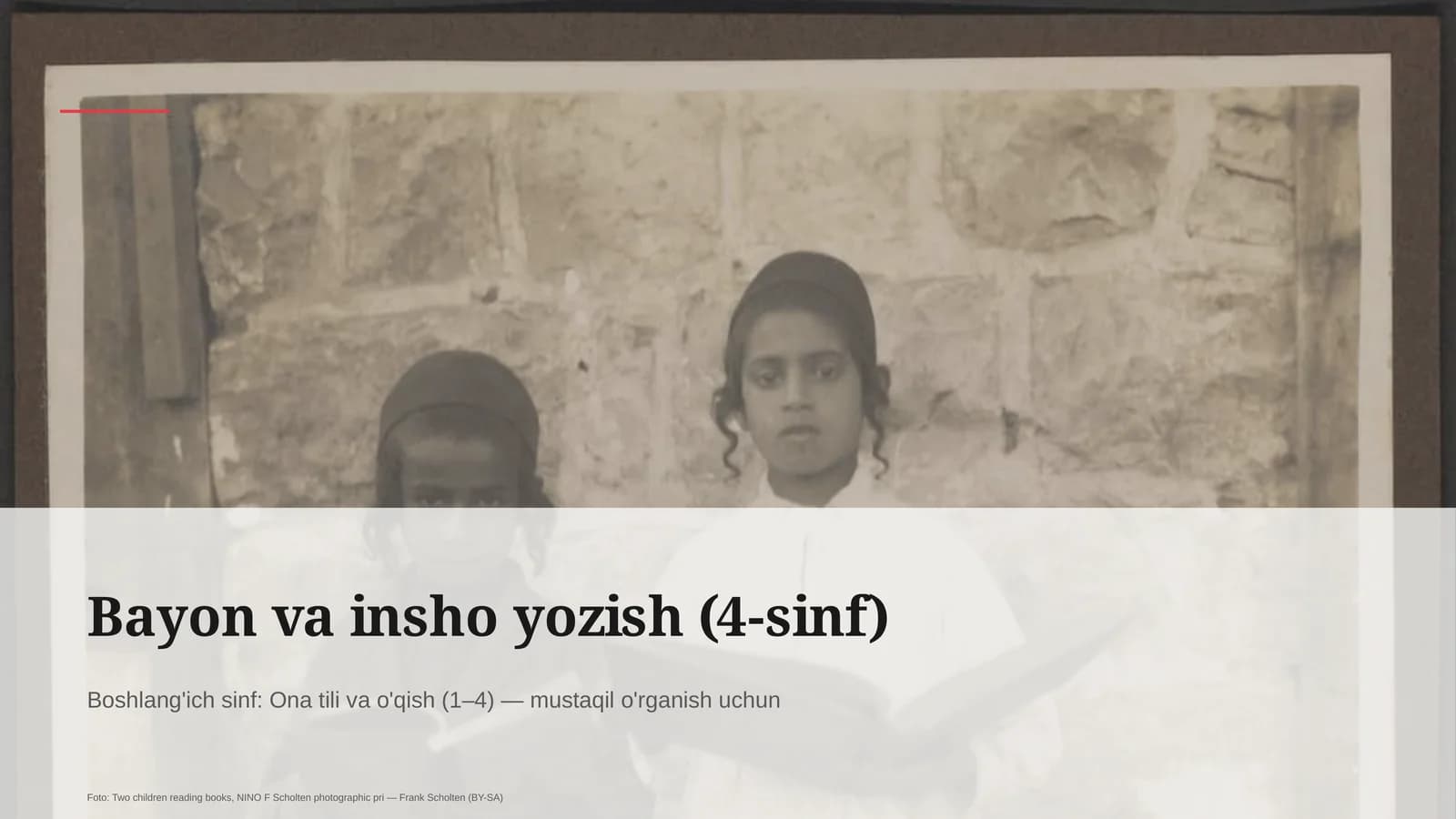 Ona tili va o'qish