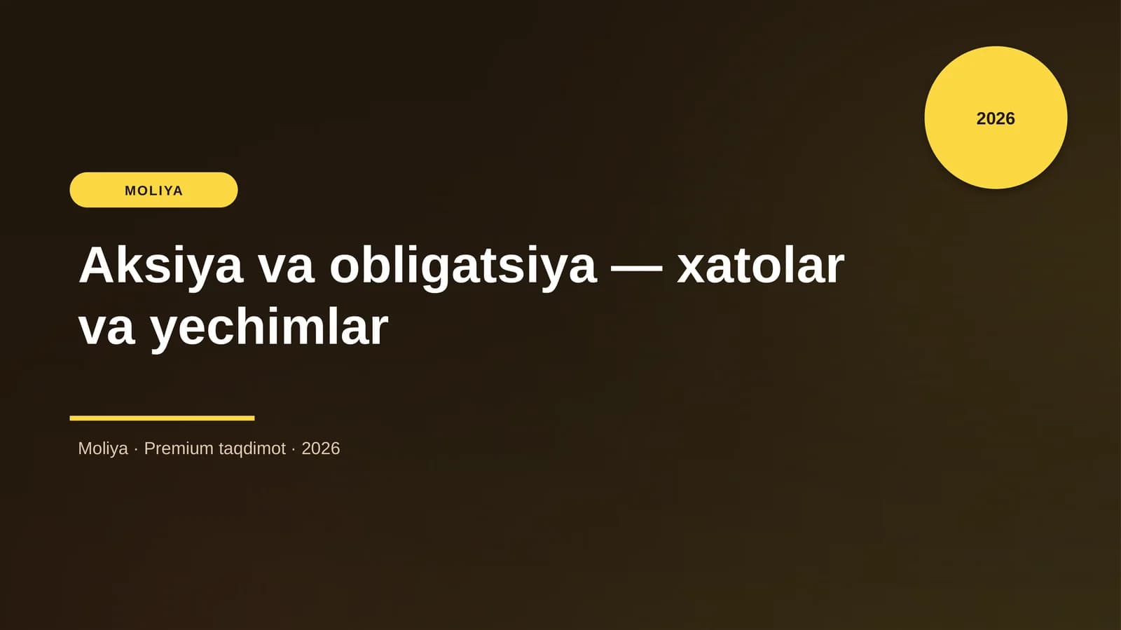 Aksiya va obligatsiya — xatolar va yechimlar
