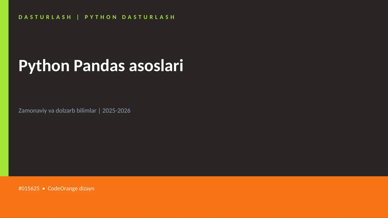 DASTURLASH | PYTHON DASTURLASH