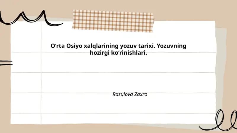 Orta Osiyo xalqlarining yozuv tarixi