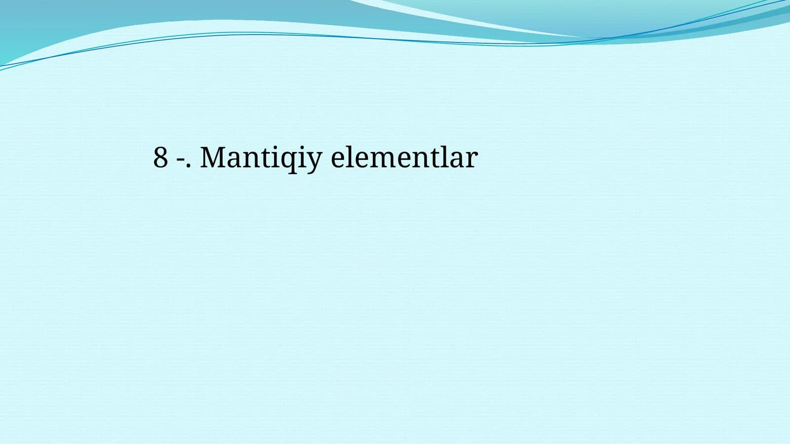 Mantiqiy elementlar