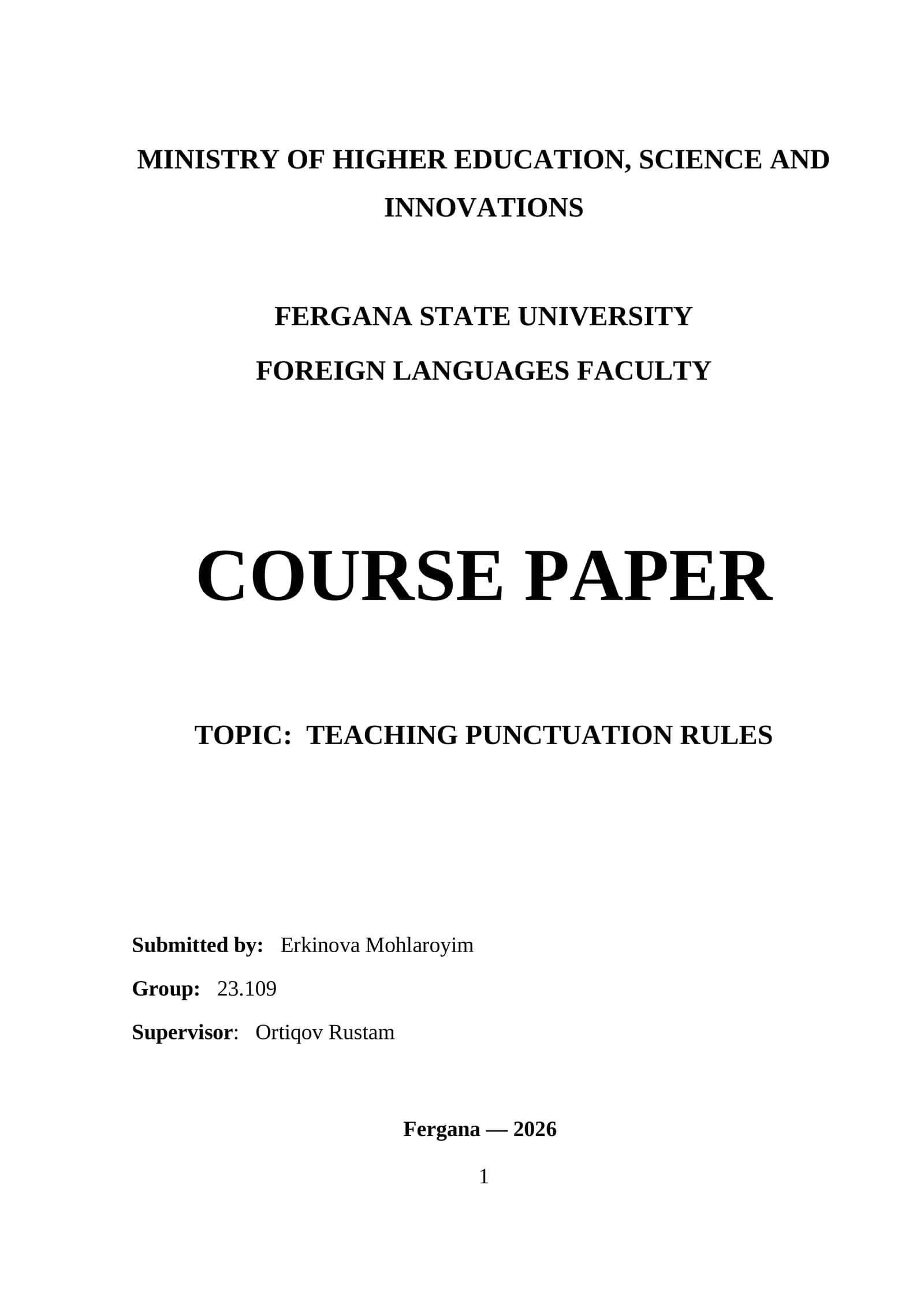 TEACHING PUNCTUATION RULES