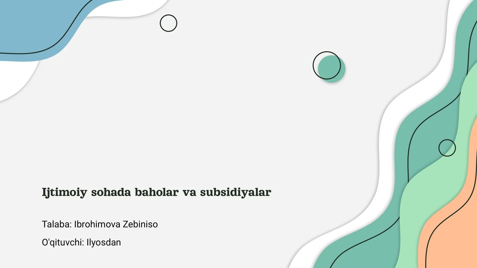 Ijtimoiy sohada baholar va subsidiyalar