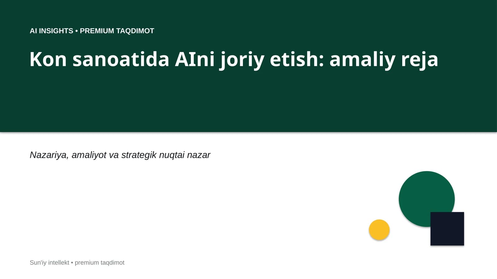 AI INSIGHTS • PREMIUM TAQDIMOT