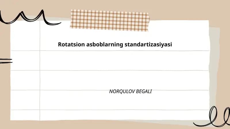 Rotatsion asboblarning standartizasiyasi